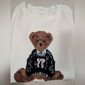 Aeropostale Cream Sweater with Bear Design
